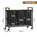Advwin 4 Section Rolling Laundry Basket with Storage Shelf