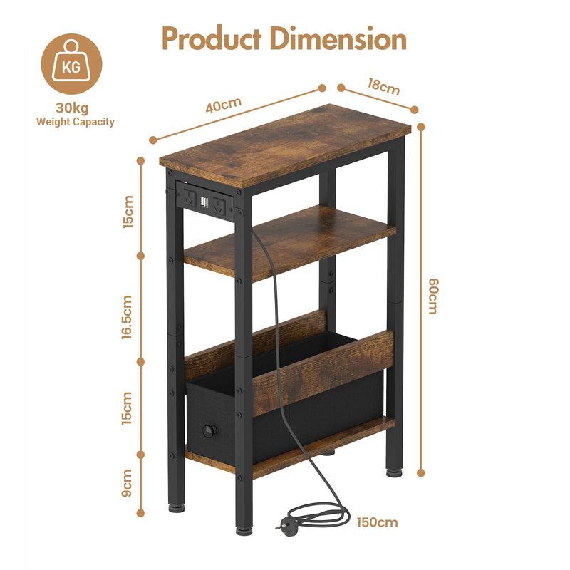 Advwin LED Bedside Table w/ AC Outlets and USB Ports (Pre-Order)