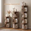 Advwin 4-Tier 360° Rotating Bookshelf Brown