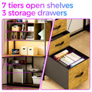 Advwin L Shaped Gaming Desk with LED Lights 148cm