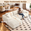 Advwin 278cm L Shape Modular Sectional Sofa Corduroy