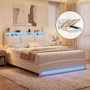 Advwin Gas Lift Storage Bed Frame with Charging Station