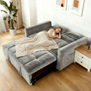 Advwin 3-in-1 Convertible Velvet Sofa Bed with Storage