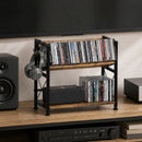 Advwin 2 Tier V-Shape Desktop Bookshelf Rustic Brown