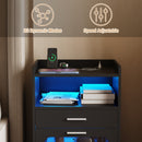 Advwin Bedside Table Wireless Charging Station Black