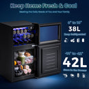 Advwin 80L 2-Door Mini Fridge with Freezer