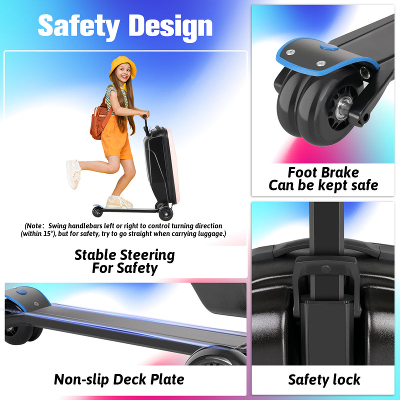 Advwin 2-in-1 Foldable Scooter Suitcase for Kids