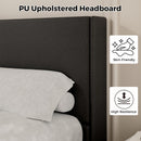 Advwin Bed Frame Upholstered Black Platform Base