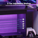 Advwin 145cm LED TV Unit with Adjustable Glass Shelves