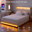 Advwin Bed Frame with Velvet Upholstered Headboard