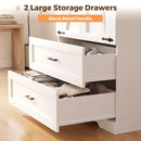 Advwin X-Barn Doors Wardrobe w/ 2 Drawers & Hanging Rail