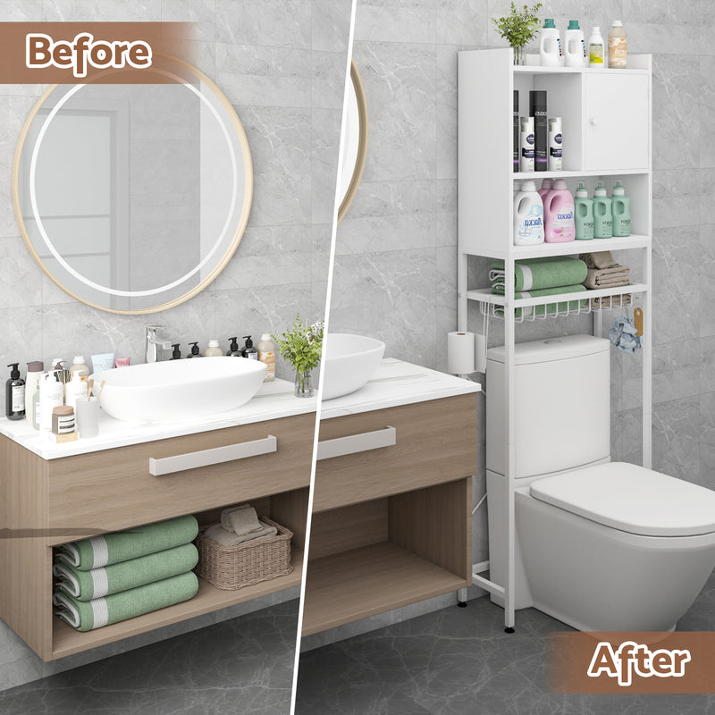 Advwin Over The Toilet Bathroom Storage Cabinet White