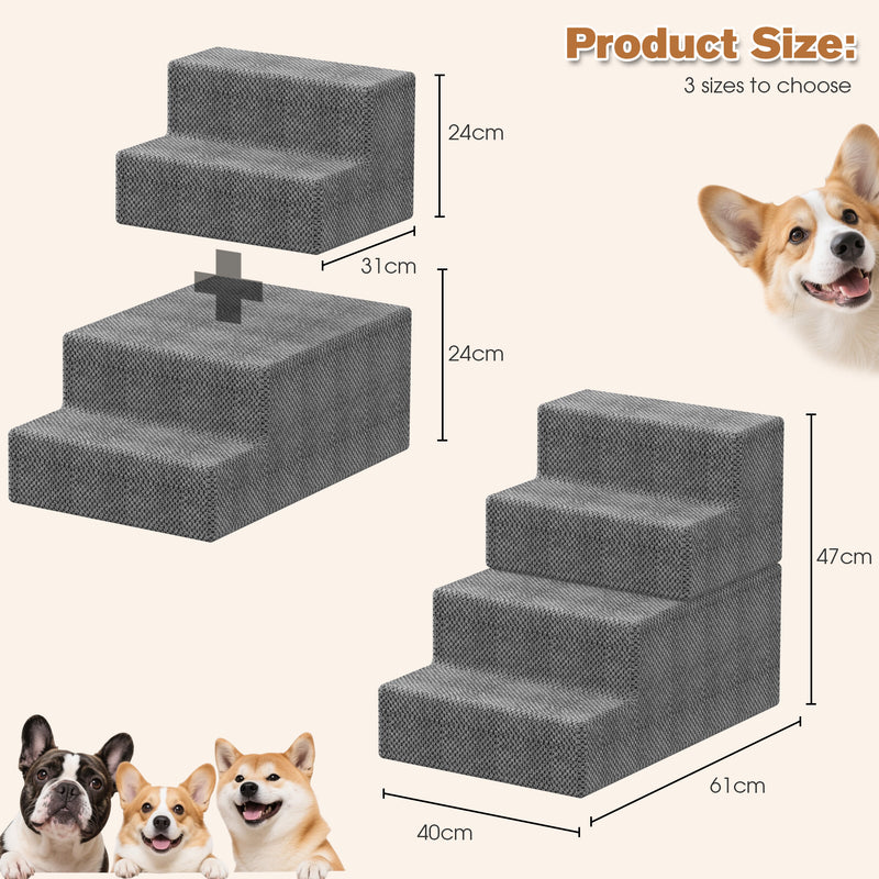 Advwin 4-Step Pet Stairs with Removable Washable Cover