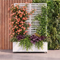 Advwin Metal Planter Box Privacy Screen w/ Trellis & Wheels