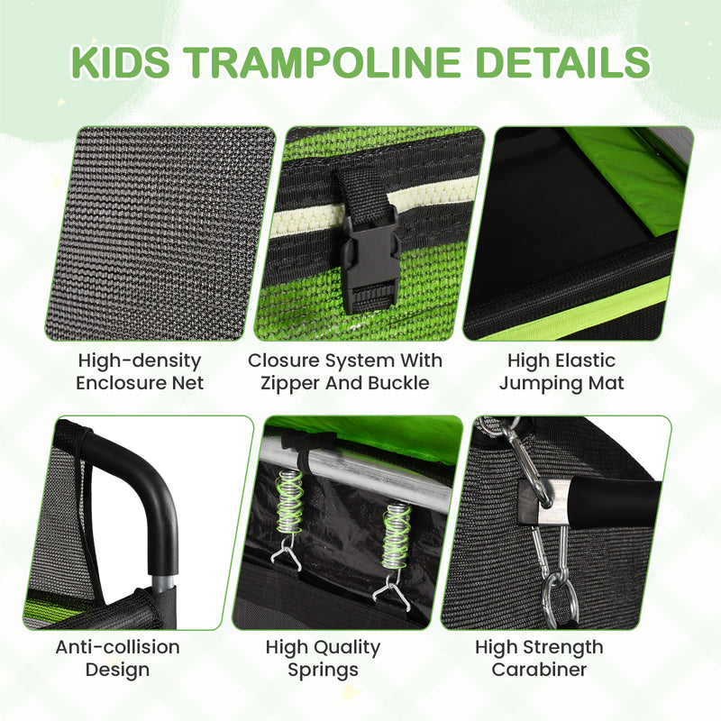 Advwin Trampoline for Kids with Basketball Hoop & Swing