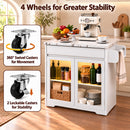 Advwin Kitchen Island Cart on Wheels w/ Power Outlet & LED