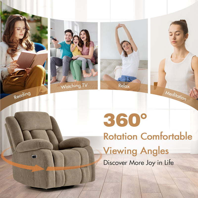 Advwin 8-Point Electric Heat Massage Chair Light Brown