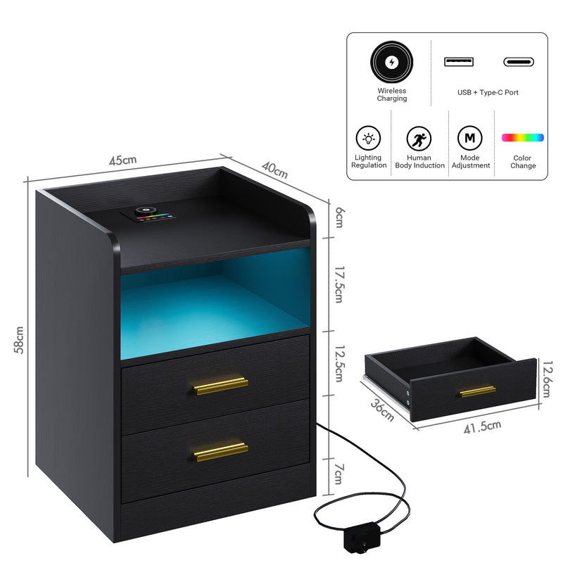 Advwin Bedside Table with Human Induction Night(Pre_Order)