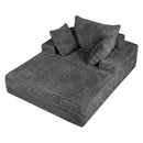 Advwin 132cm Corduroy Chaise Lounge Chair with Cushion