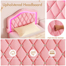 Advwin LED Velvet Bed Frame w/ Adjustable Headboard King Single