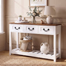 Advwin 100cm Vintage Console Table w/ 3 Drawers & Open Shelf