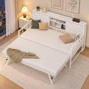 Advwin Single Metal Daybed Frame with Trundle White