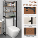 Advwin 4 Tier Over The Toilet Storage Rack Walnut