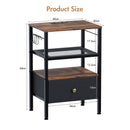 Advwin LED Bedside Tables with Fabric Drawer Set of 2