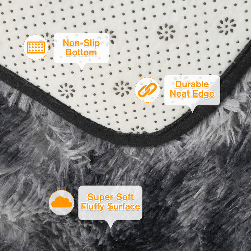 Advwin Non-Slip Shaggy Rugs Floor Rug Grey