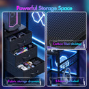 Advwin Reversible Gaming Desk with LED Lights & Outlets