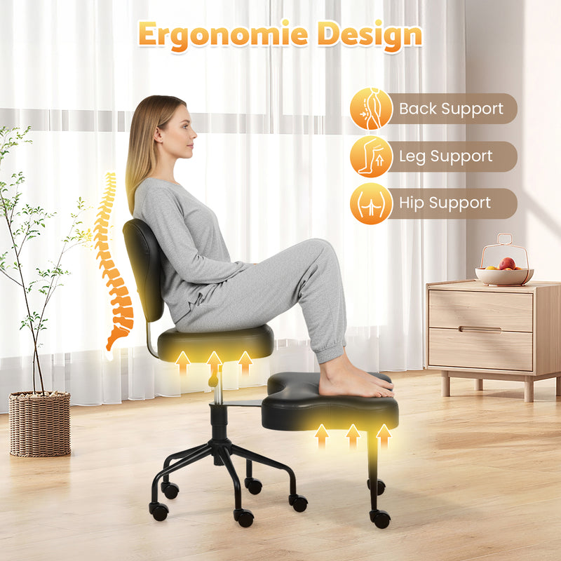 Advwin 360° Ergonomic Cross Legged Office Chair
