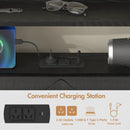 Advwin Headboard with LED Light Charging Station Black