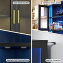 Advwin Corner Bar Cabinet with LED & Wine Glass Rack