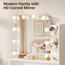 Advwin Dressing Table Set with LED Mirror & Drawers