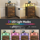 Advwin LED Bedside Table With Charging Station