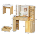 Advwin Flutted Dressing Table w/ HD Mirror & LED Lights