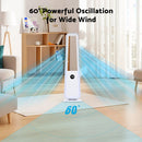 Advwin Quiet Bladeless Tower Fan with 4-Color Lights
