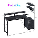 Advwin Reversible Gaming Desk with LED Lights & Outlets