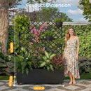 Advwin Planter Box Privacy Screen with Trellis & Wheels