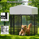 Advwin 8 Panels Outdoor Dog Kennel w/ Secure Lock