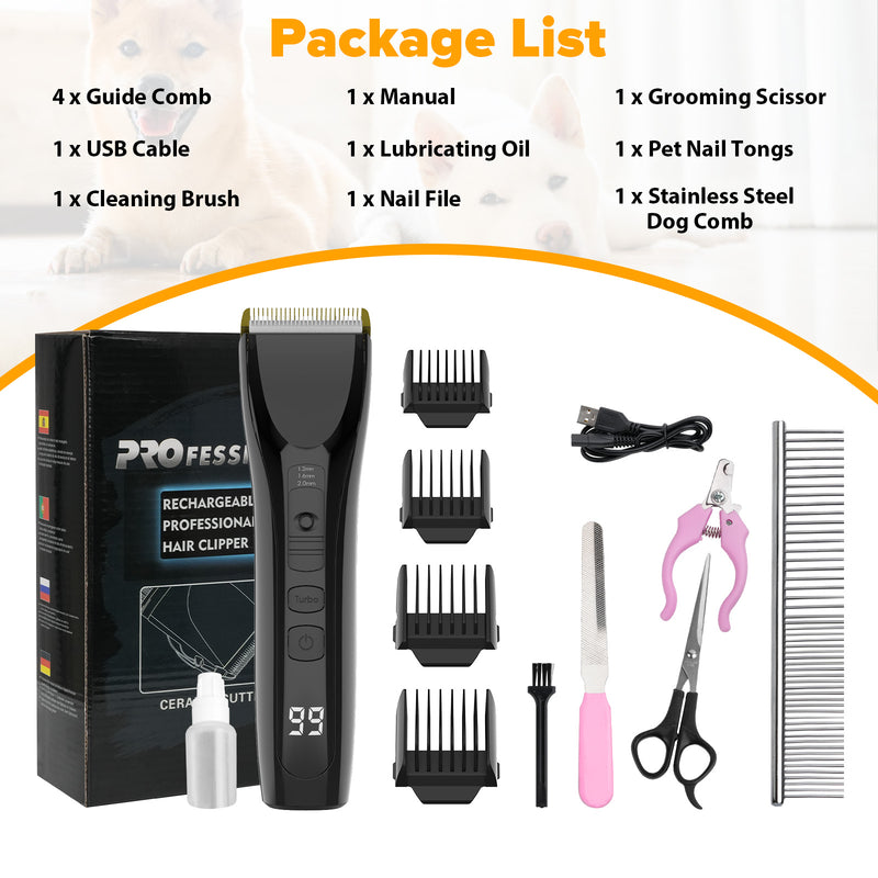 Advwin Dog Clippers for Grooming 3-Speed & LCD Display