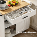 Advwin Kitchen Island Cart on Wheels with Power Outlet