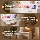Advwin Dressing Table Stool Set w/ LED Lights & Storage