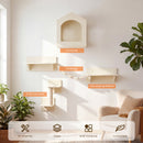 Advwin DIY Cat Wall Furniture 6-Piece Wooden Set