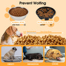 Advwin Adjustable Elevated Dog Bowls with Slow Feeder