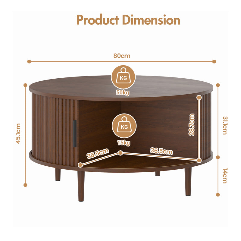 Advwin 80cm Round Coffee Table