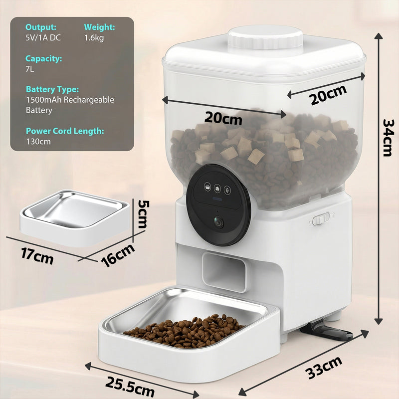 Advwin Automatic Pet Feeder 7L w/ HD Camera & APP Control