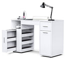 Advwin Manicure Table with Glass Top White