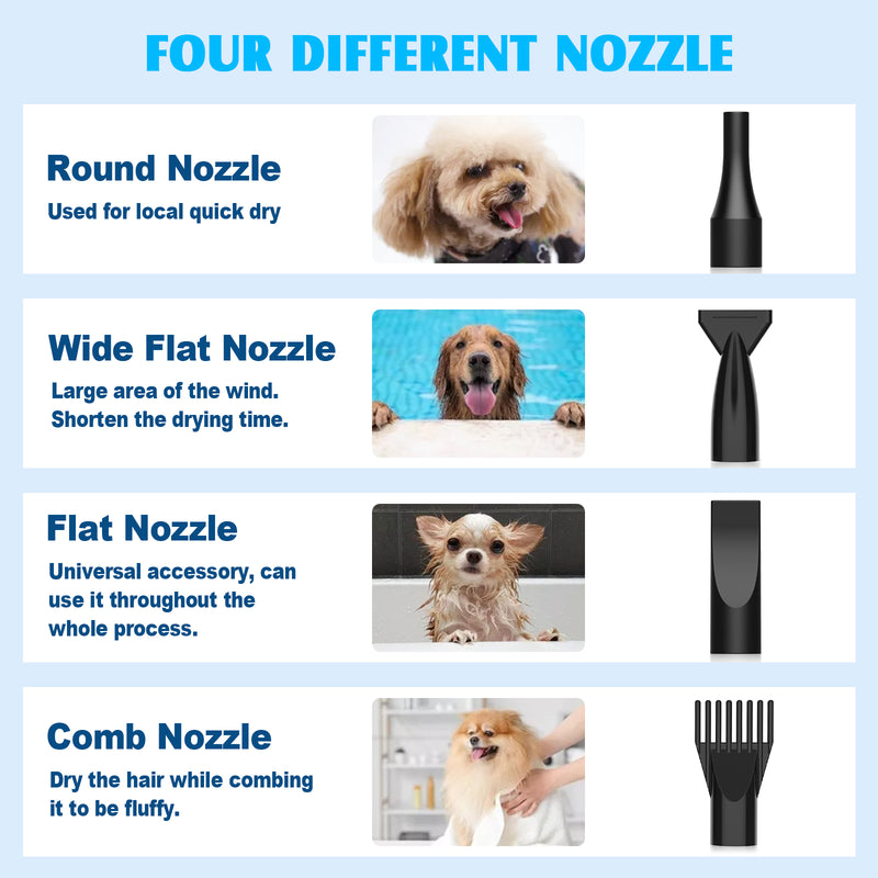 Advwin Dog Dryer 4 Different Nozzles