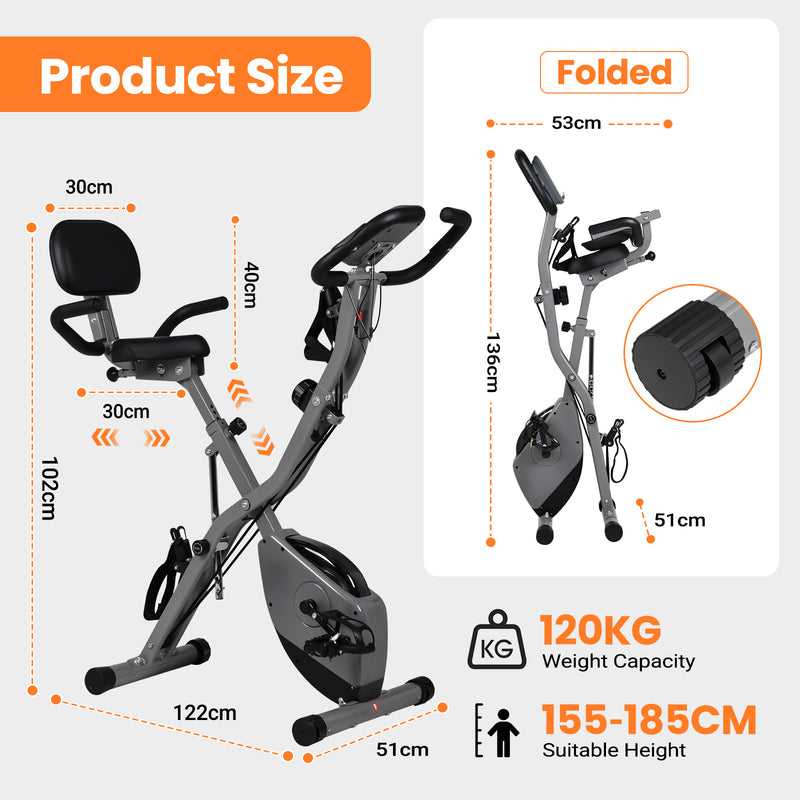 Advwin Folding Exercise Bike w/16 Level Adjustable Resistance